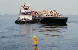 Tetrahedrons on barge